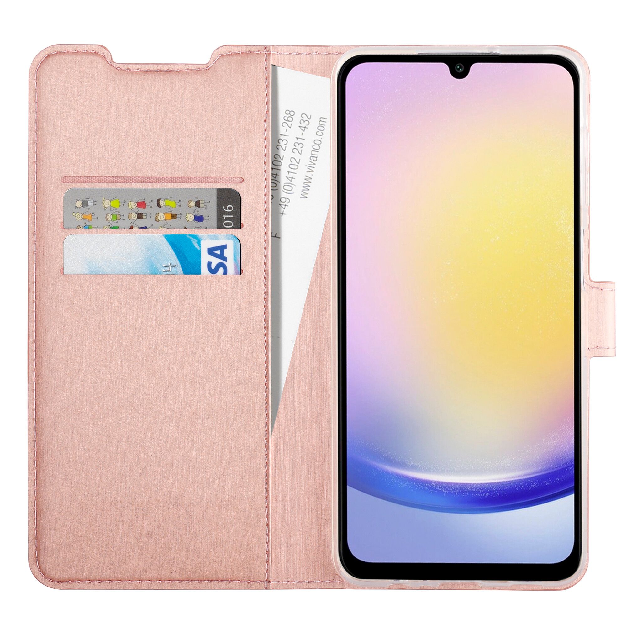 Vivanco Classic Plånboksfodral Galaxy A35 5G Rosa Guld