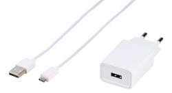 Vivanco USB Hemladdare 3A 15W + USB-C kabel Vit