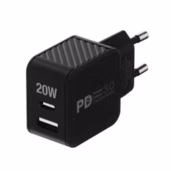 Vivanco Snabb 1xUSB-C PD / USB-A Hemladdare 20W Svart