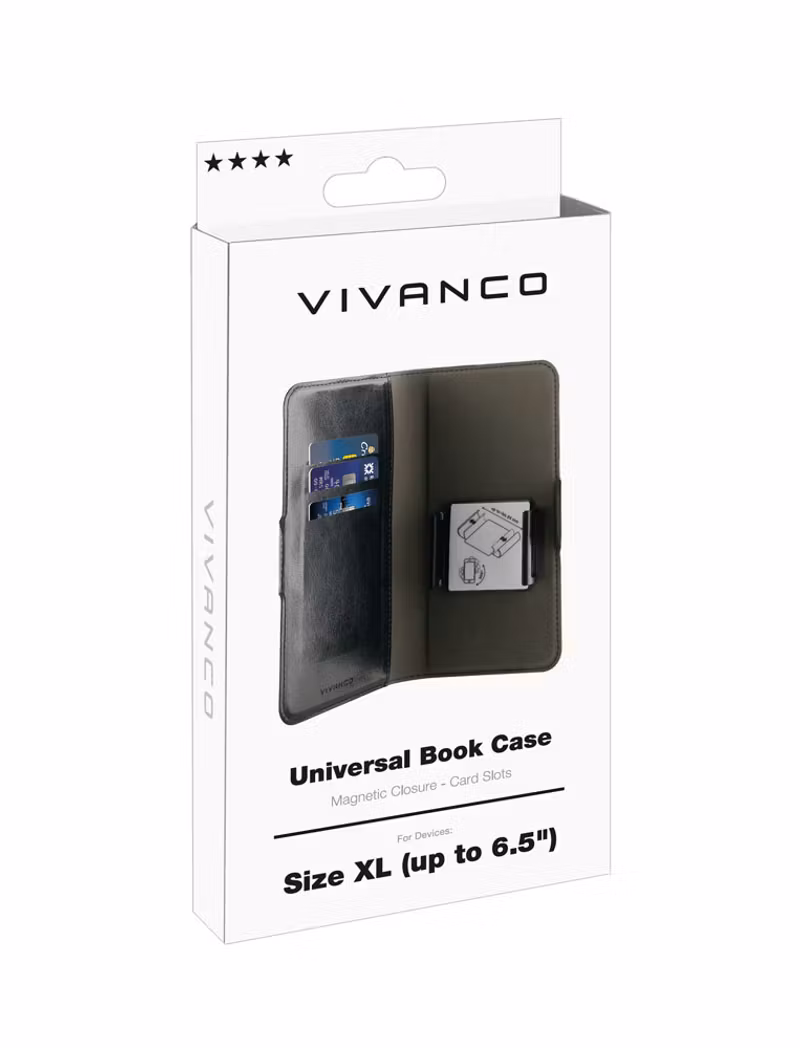 Vivanco Universal Plånboksfodral XL 3-kort Svart