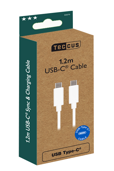 Vivanco USB-C/USB-C 2.0 kabel 1.2m Vit