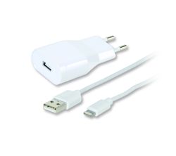 Vivanco USB Hemladdare + lightningkabel 2.4A Vit