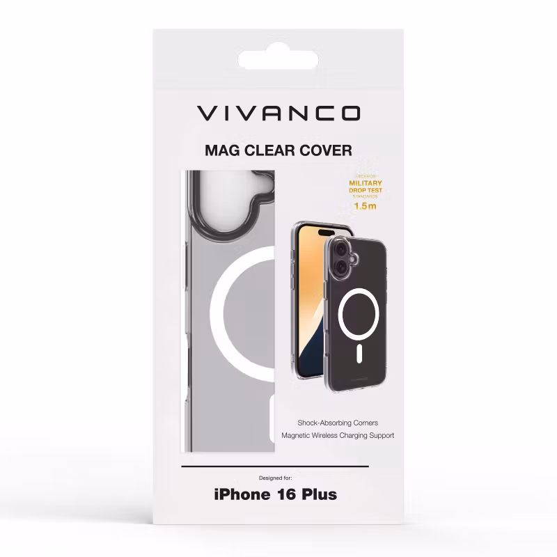 Vivanco Mag Clear skal iPhone 16 Plus Transparent