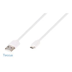 Vivanco Micro-USB Ladd-/Synk. kabel 1.2m Vit