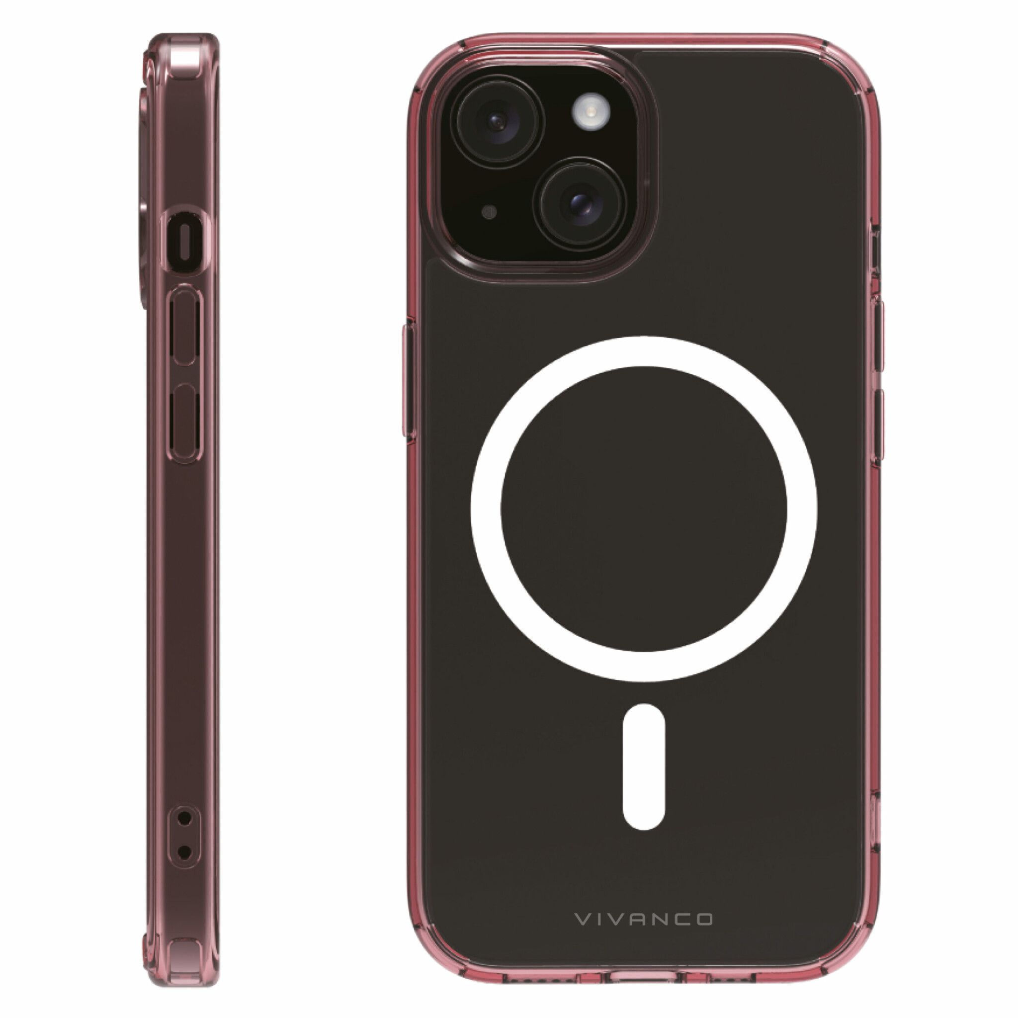 Vivanco Mag Shade skal iPhone 15/14/13 Transparent/Lila
