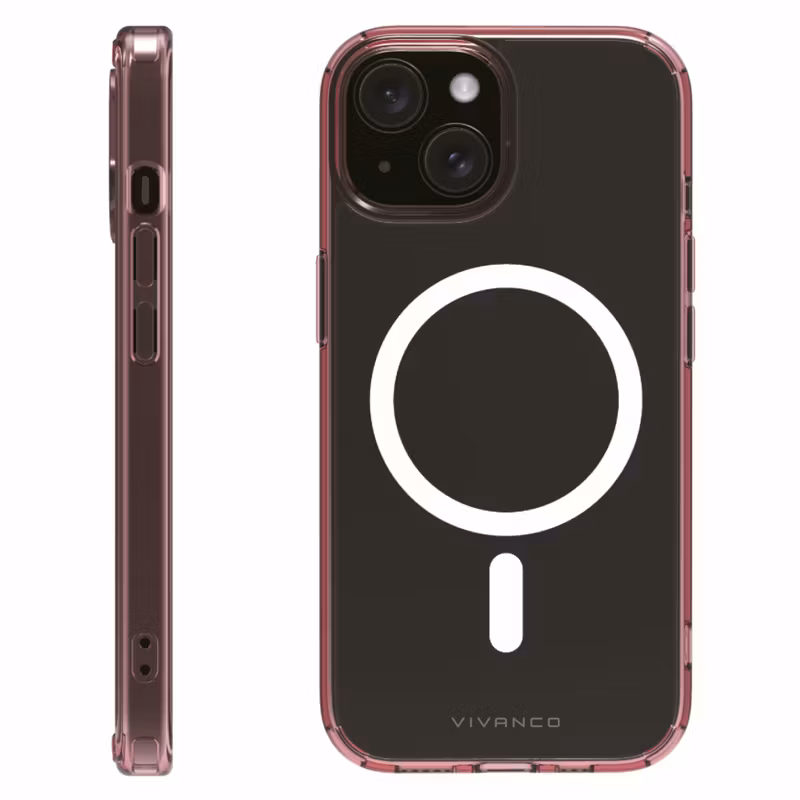 Vivanco Mag Shade skal iPhone 15/14/13 Transparent/Lila