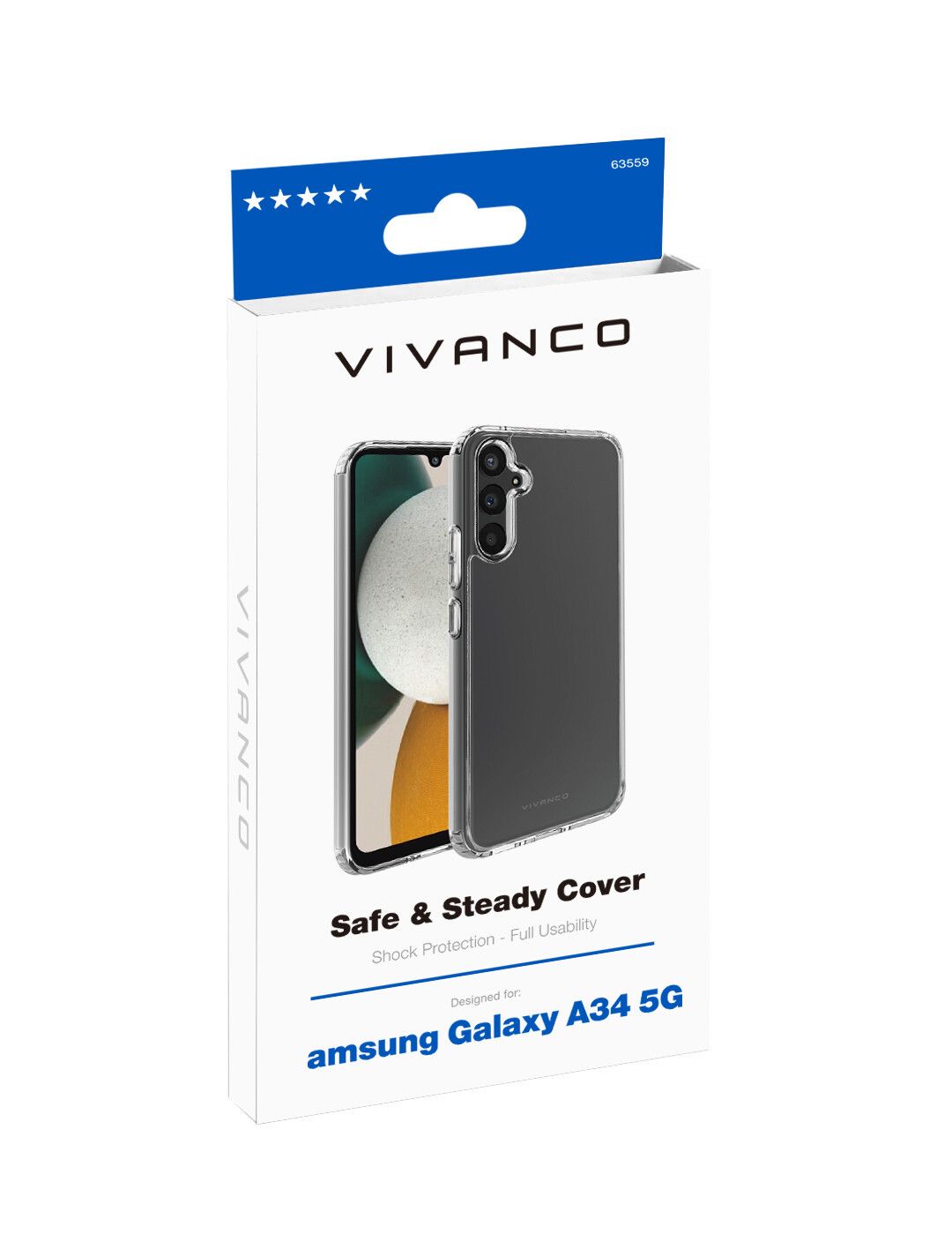 Vivanco Safe & Steady skal Galaxy A34 5G Transp.