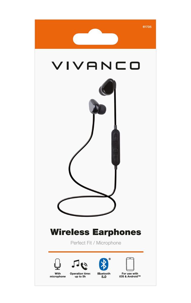 Vivanco Bluetooth In-Ear Plugin Headset Svart