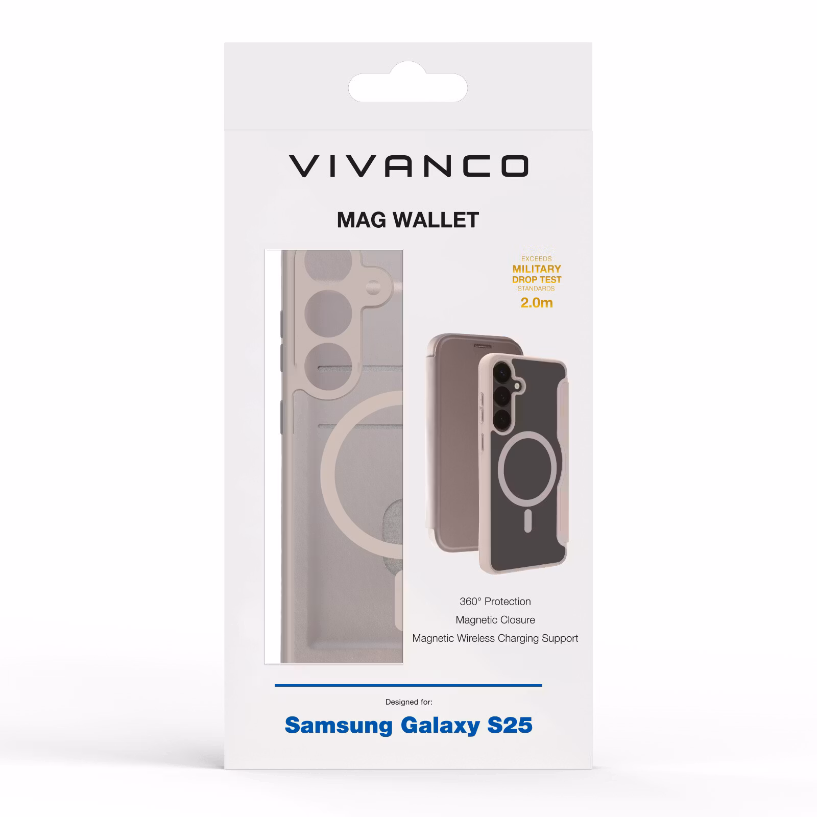 Vivanco Mag Wallet Plånboksfodral Samsung Galaxy S25 Greige