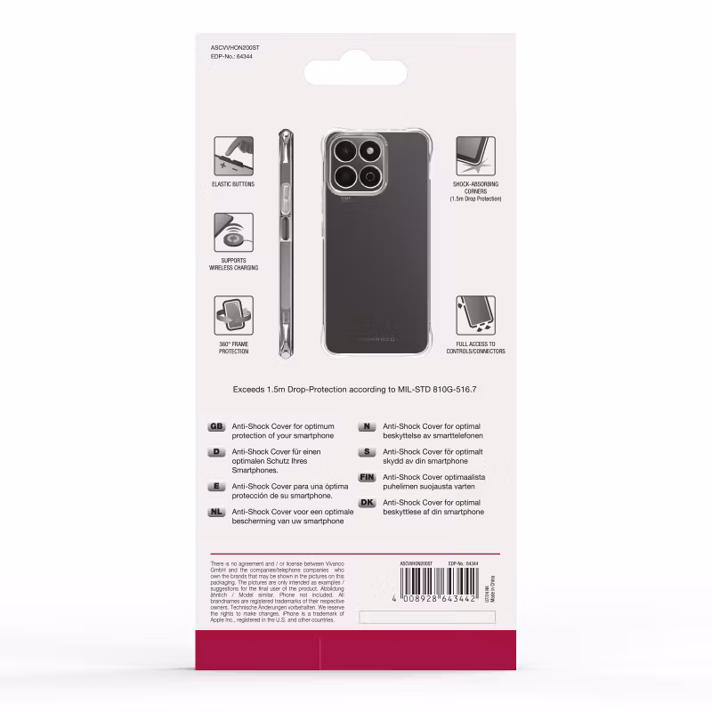 Vivanco Anti-Shock skal Honor 200 Smart Transparent