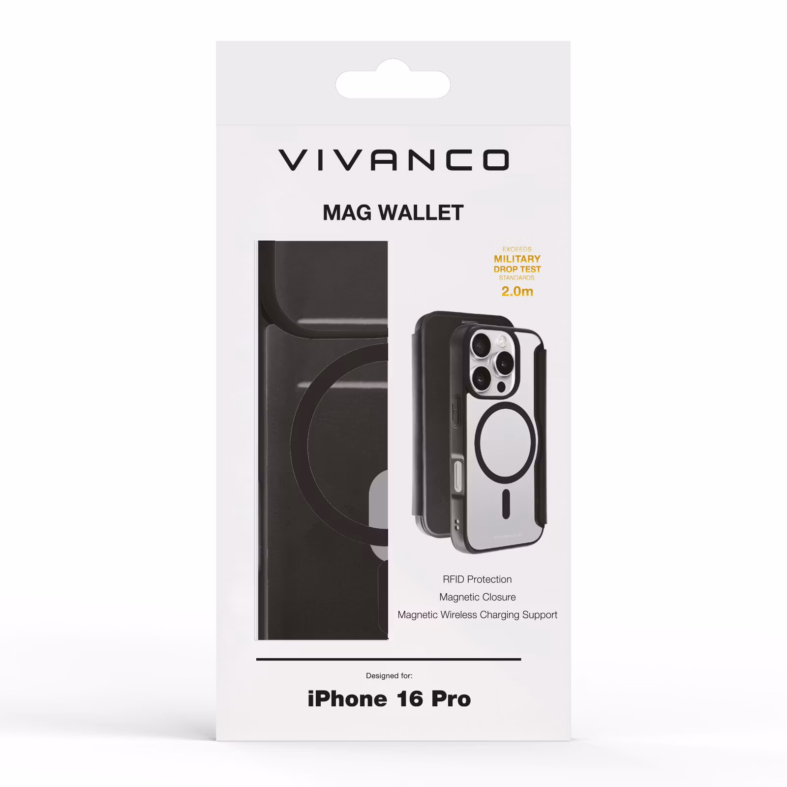 Vivanco Mag Wallet Plånboksfodral iPhone 16 Pro Svart