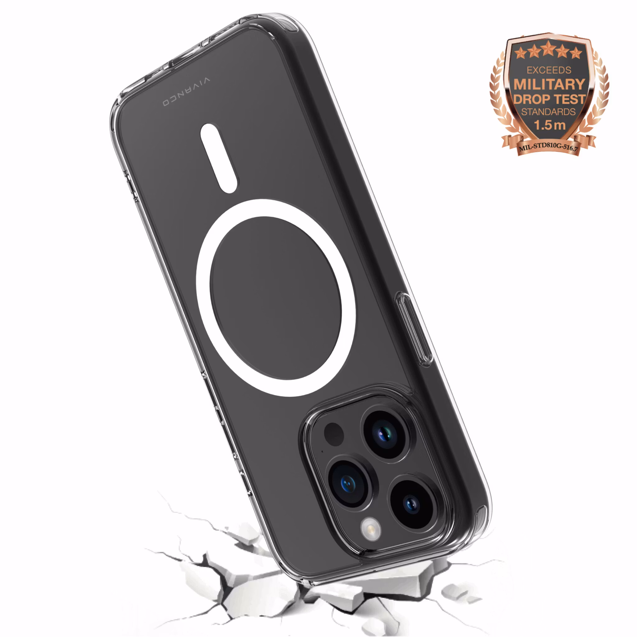 Vivanco Mag Steady skal iPhone 15 Pro Max Transparent
