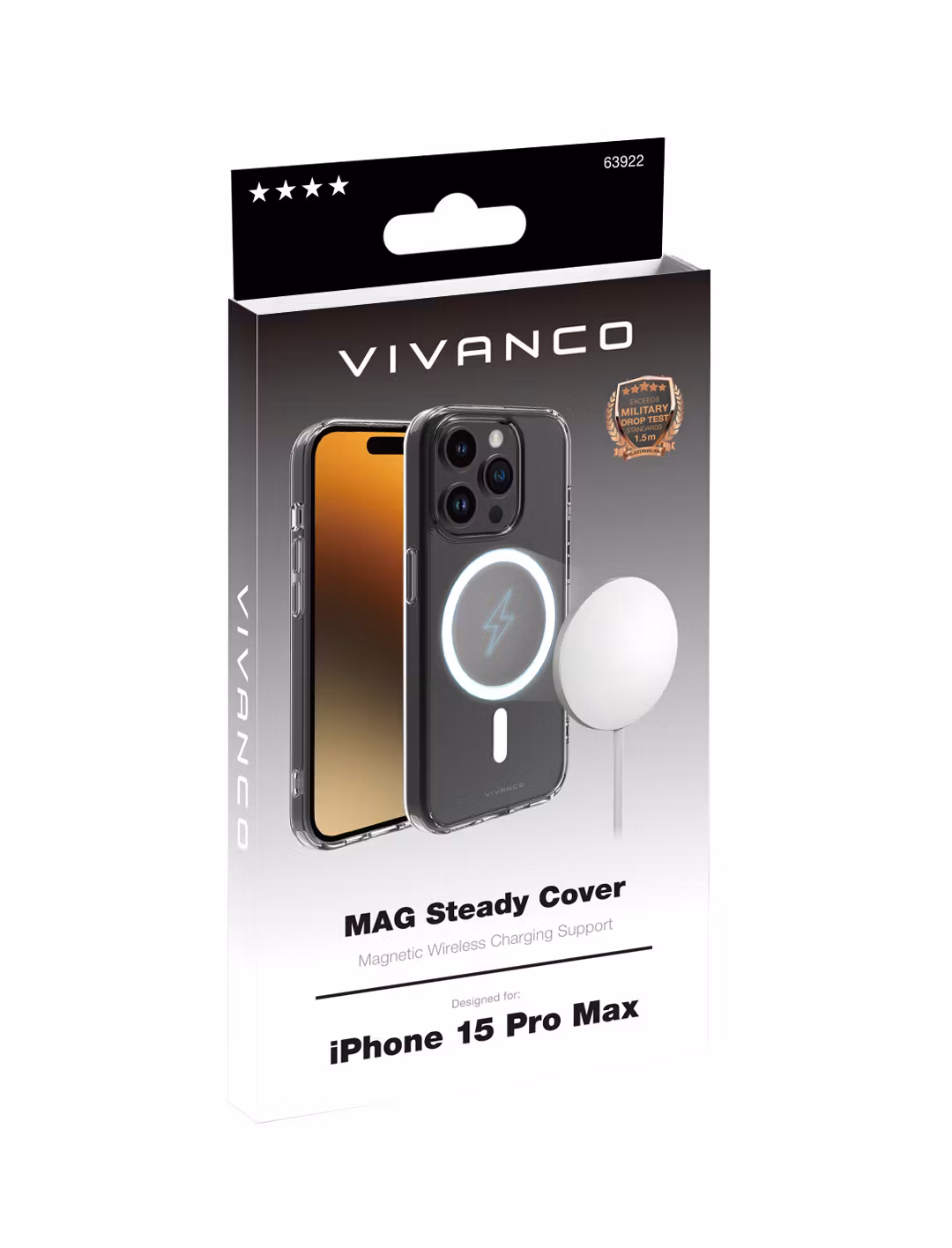 Vivanco Mag Steady skal iPhone 15 Pro Max Transparent