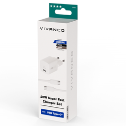 Vivanco Super Snabb Samsung 25W USB-C laddare + kabel 1.2m