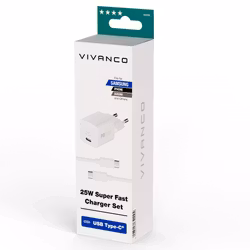 Vivanco Super Snabb Samsung 25W USB-C laddare + kabel 1.2m
