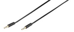 Vivanco Audiokabel, 1x3.5mm Hane platt 1.5m Svart