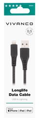 Vivanco Longlife Lightning kabel MFI 0.5m Svart