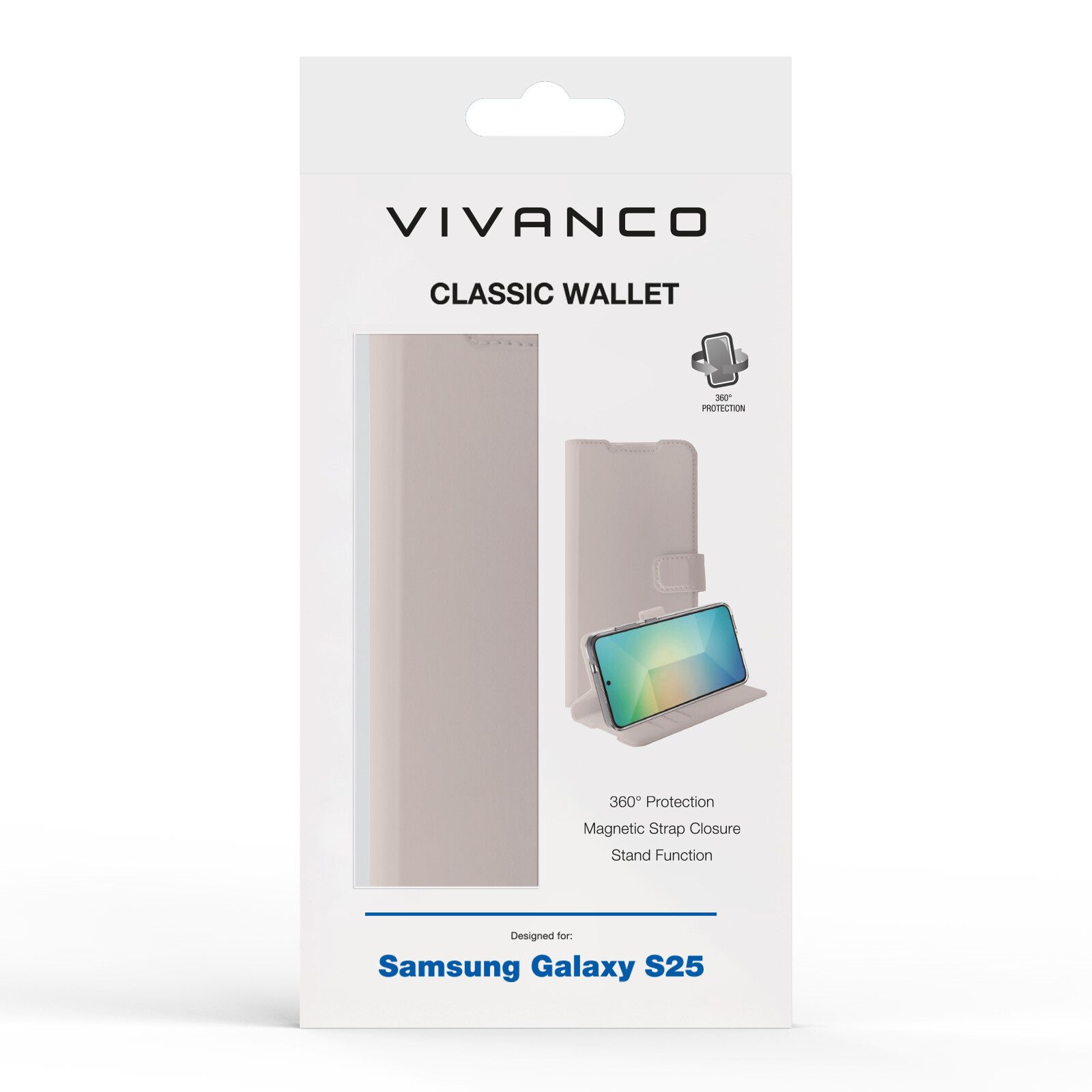 Vivanco Classic Plånboksfodral Samsung Galaxy S25 Greige