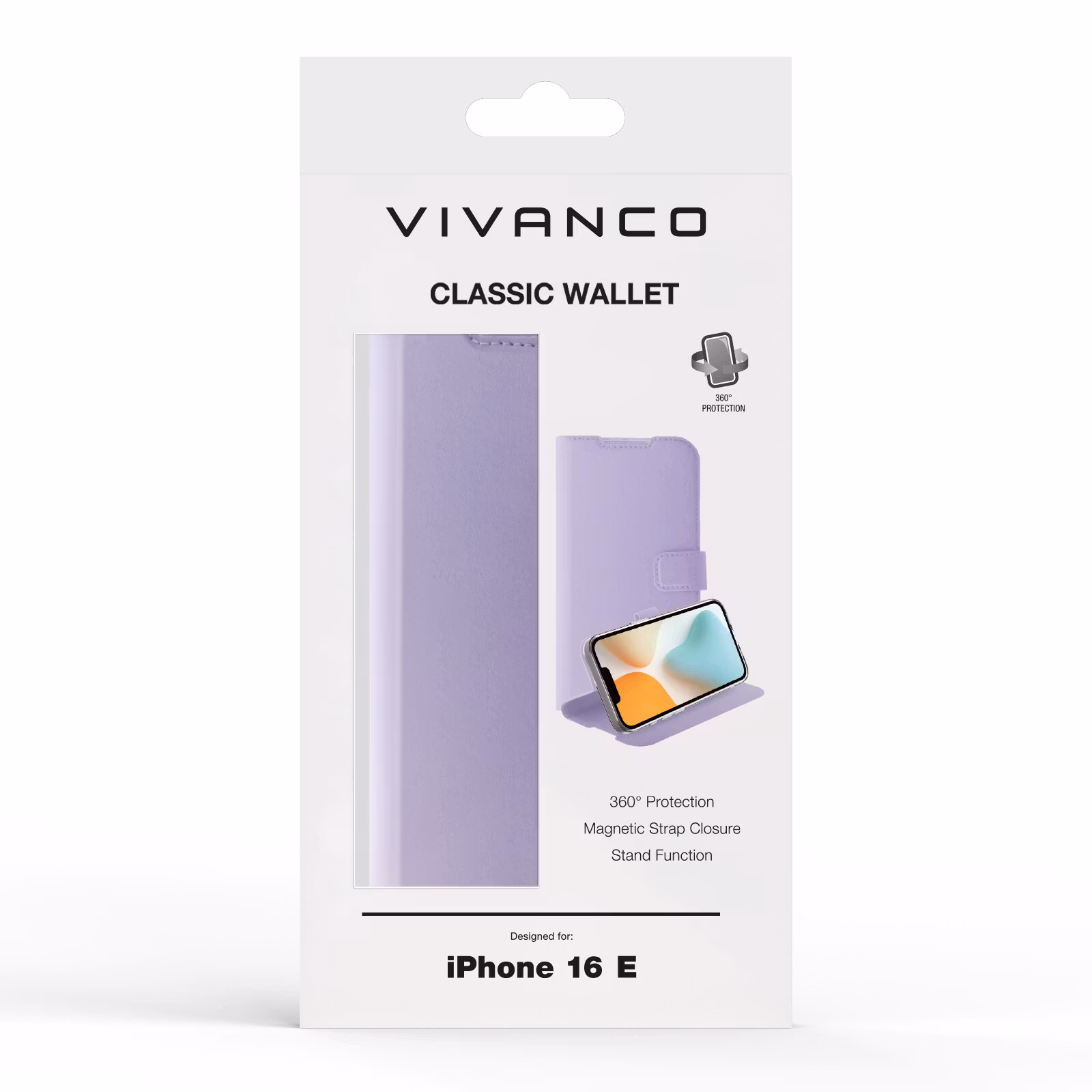 Vivanco Classic Plånboksfodral Apple iPhone 16e Lavendel