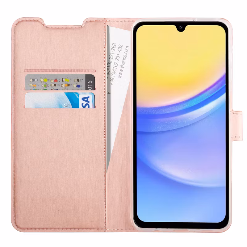 Vivanco Classic Plånboksfodral Galaxy A16 5G Rosa Guld