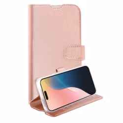 Vivanco Classic Plånboksfodral iPhone 16 Rosa Guld