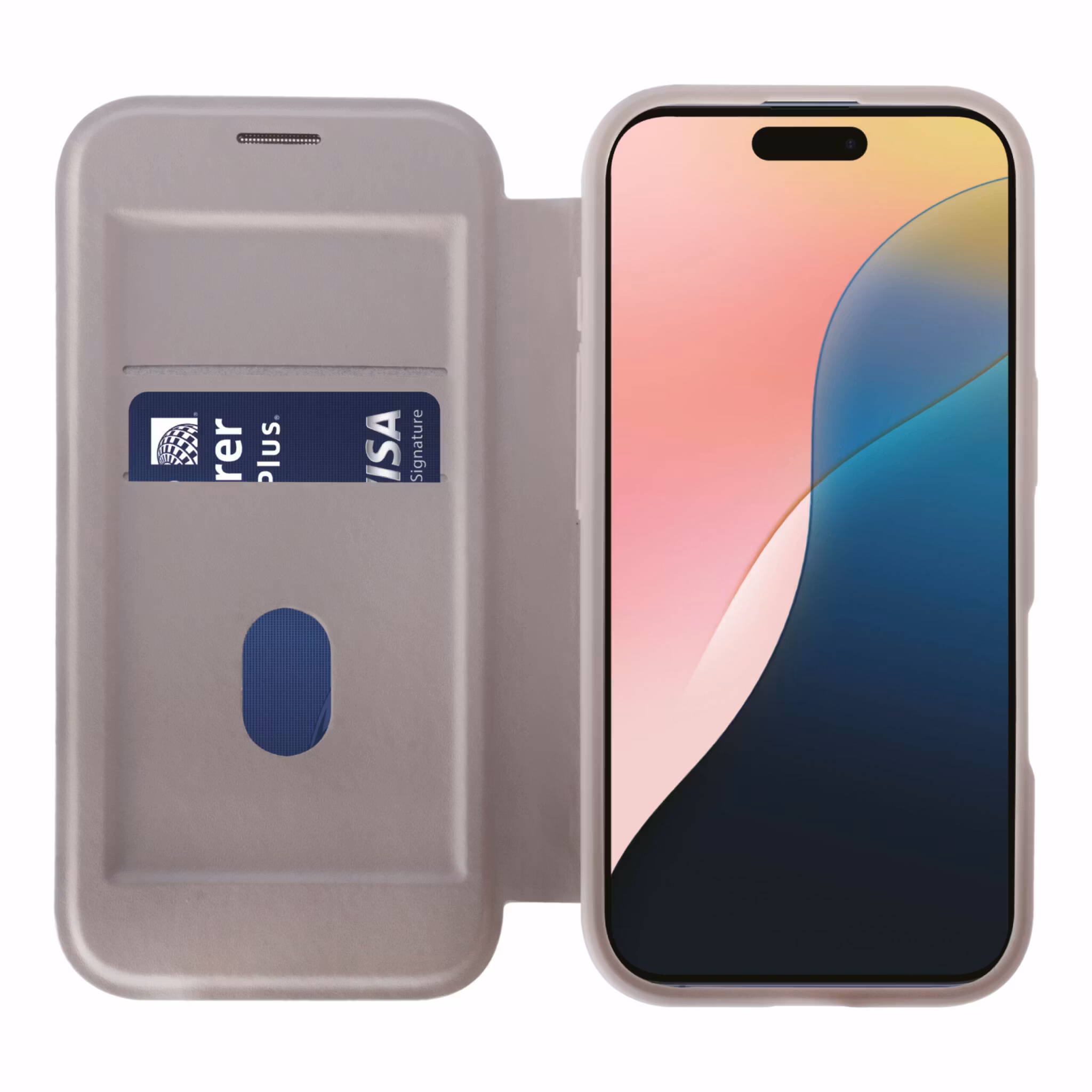 Vivanco Mag Wallet Plånboksfodral iPhone 16 Greige
