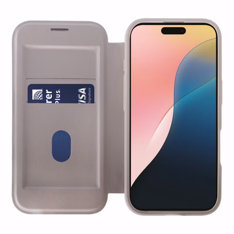 Vivanco Mag Wallet Plånboksfodral iPhone 16 Greige