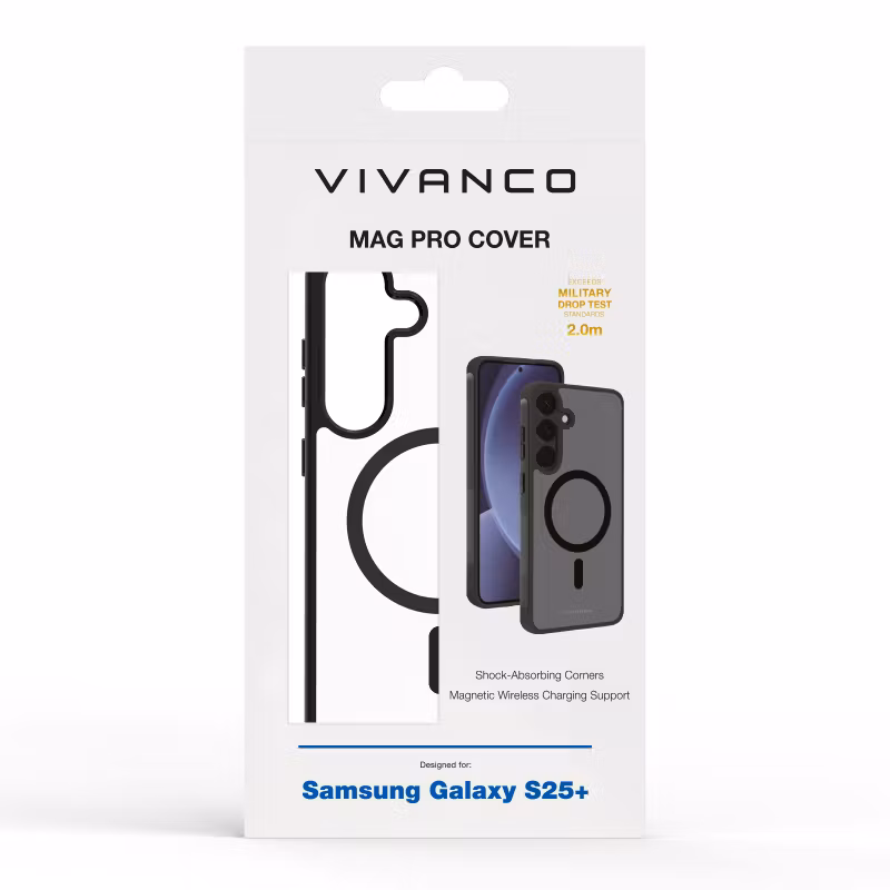 Vivanco Mag Pro Cover Samsung Galaxy S25+ Transparent/Svart