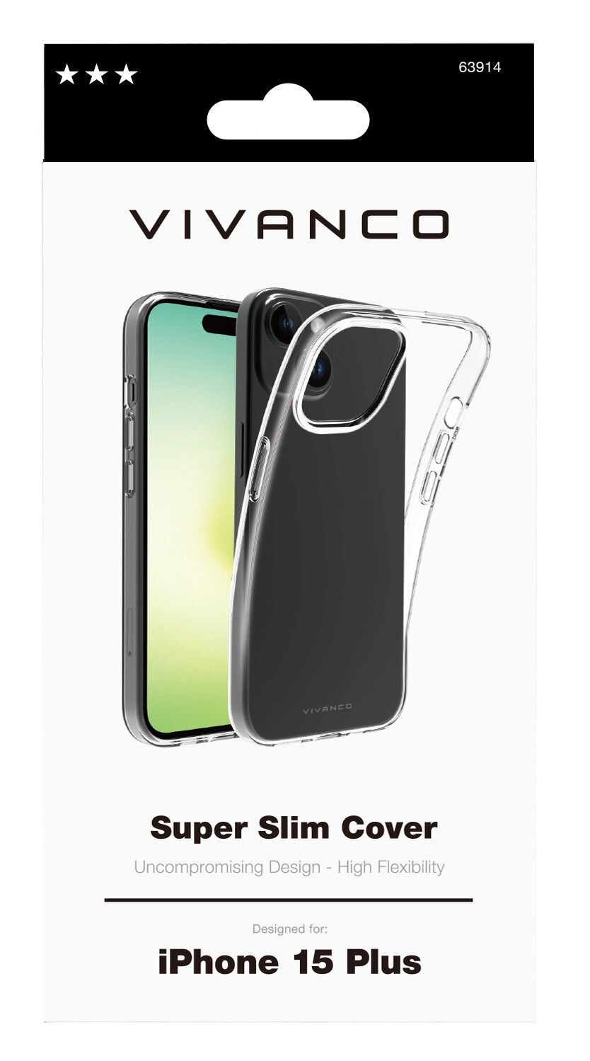Vivanco Slim TPU skal iPhone 15/14 Plus Transparent