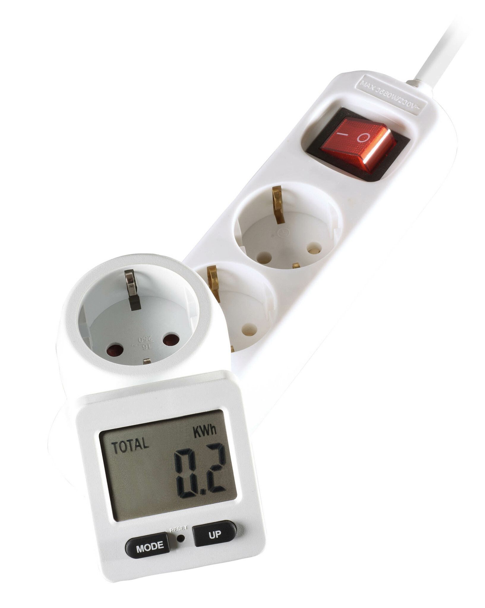 Vivanco Digital energiförbrukningsmätare Schuko 3680W