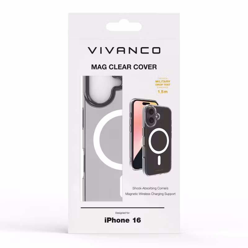 Vivanco Mag Clear skal iPhone 16 Transparent