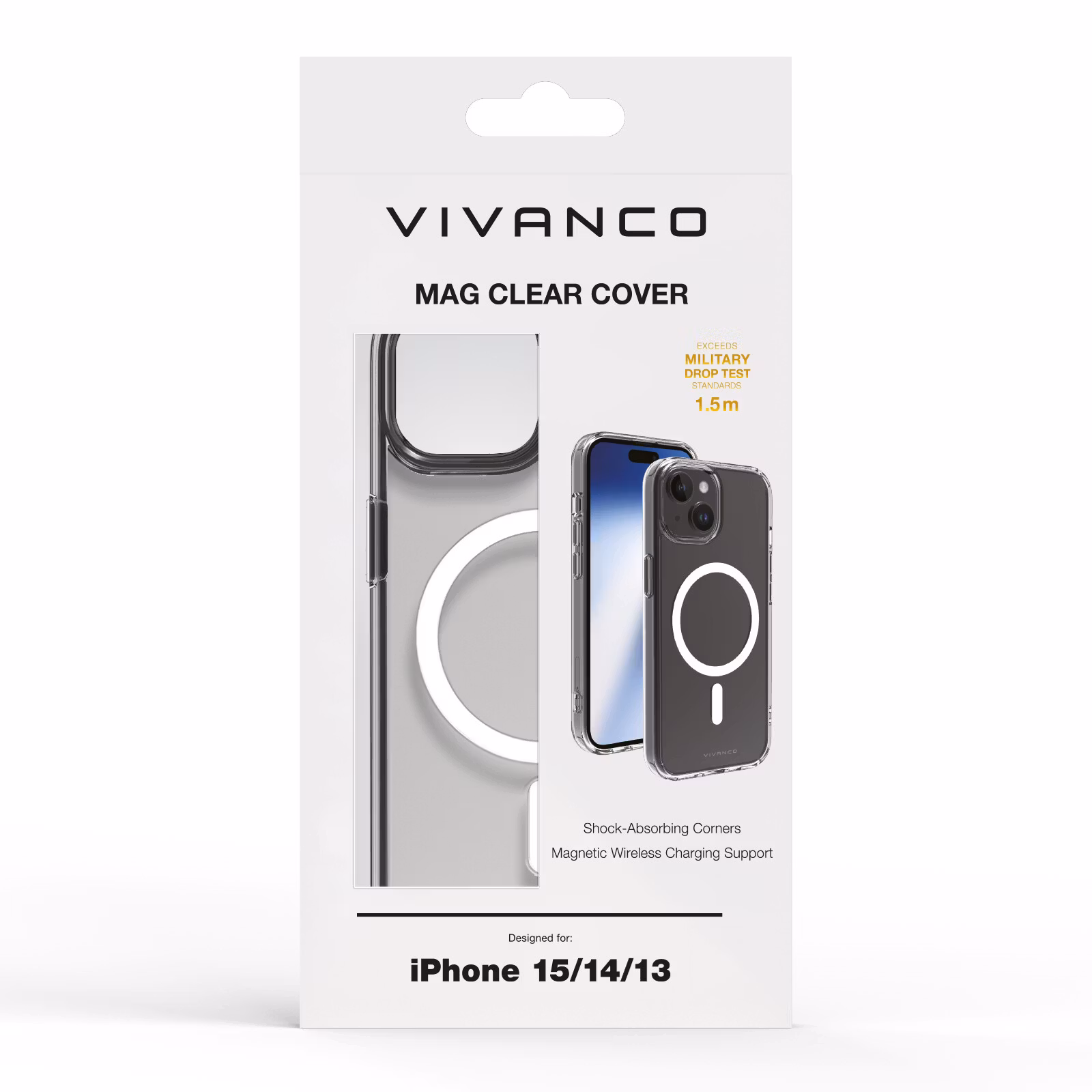 Vivanco Mag Clear skal iPhone 15/14/13 Transparent