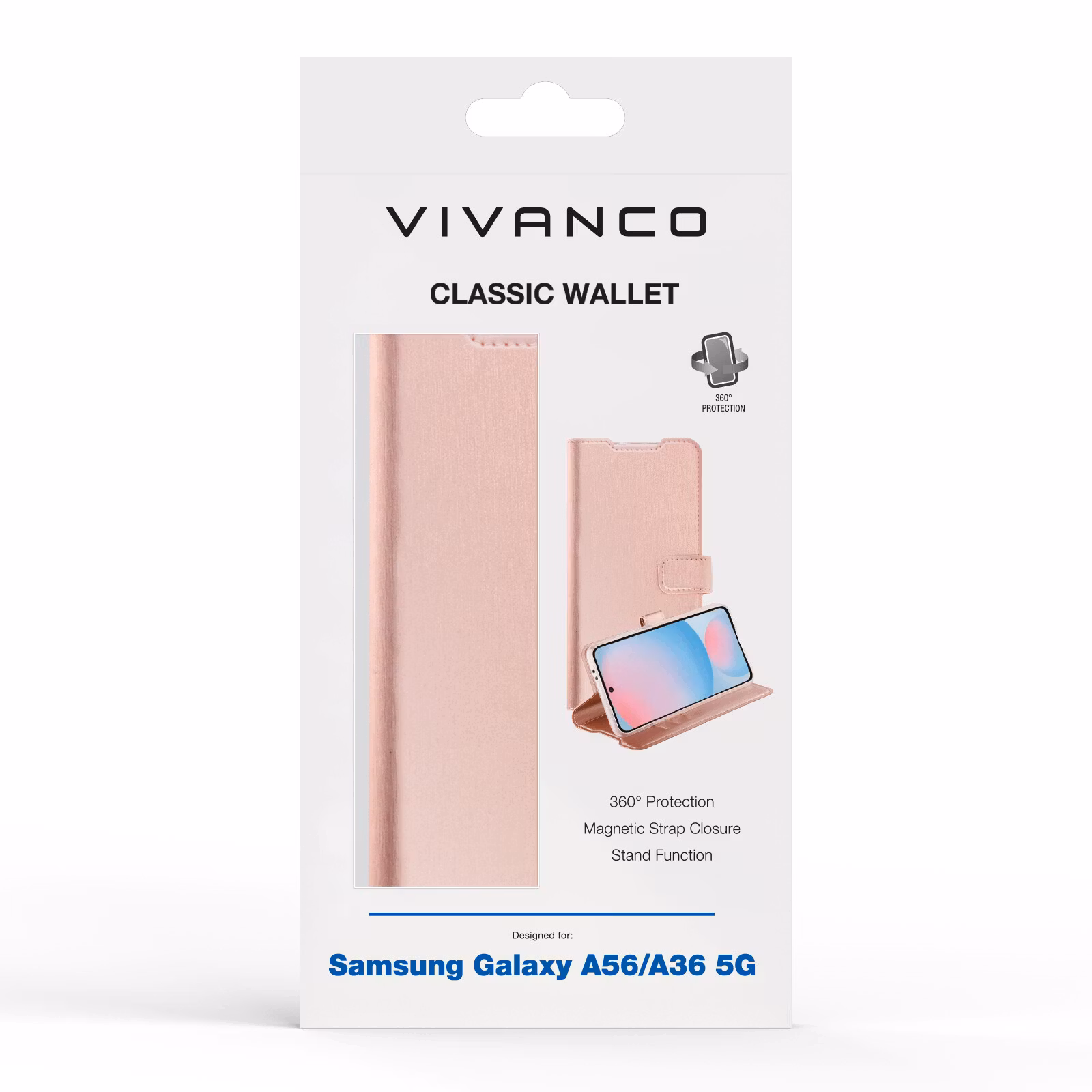 Vivanco Classic Plånboksfodral Samsung Galaxy A56/A36 Rosa Guld
