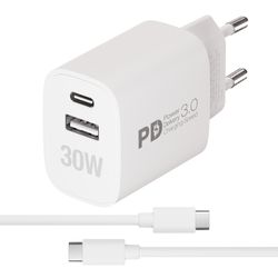 Vivanco Snabb GaN 30W 1xUSB-C/A Hemladdare med kabel 1.2m
