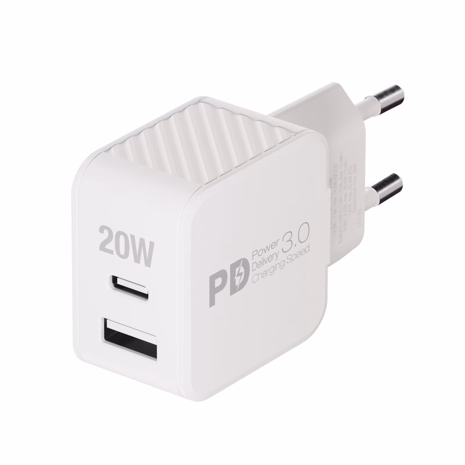 Vivanco Snabb 1xUSB-C PD / USB-A Hemladdare 20W Vit