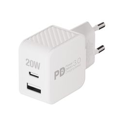 Vivanco Snabb 1xUSB-C PD / USB-A Hemladdare 20W Vit