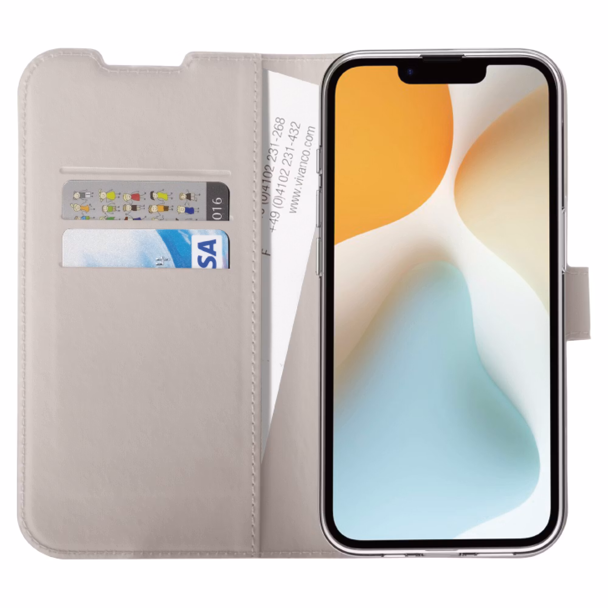 Vivanco Classic Plånboksfodral Apple iPhone 16e Greige