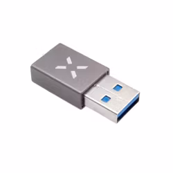 FIXED LINK USB-A Hane till USB-C Hona adapter Grå