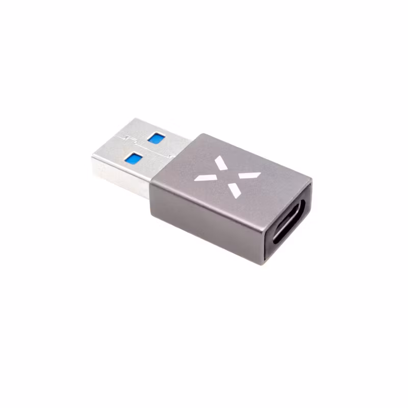 FIXED LINK USB-A Hane till USB-C Hona adapter Grå