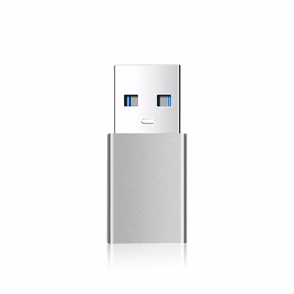 FIXED LINK USB-A Hane till USB-C Hona adapter Grå