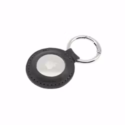 FIXED Nyckelringsfodral i äkta läder för AirTag Svart