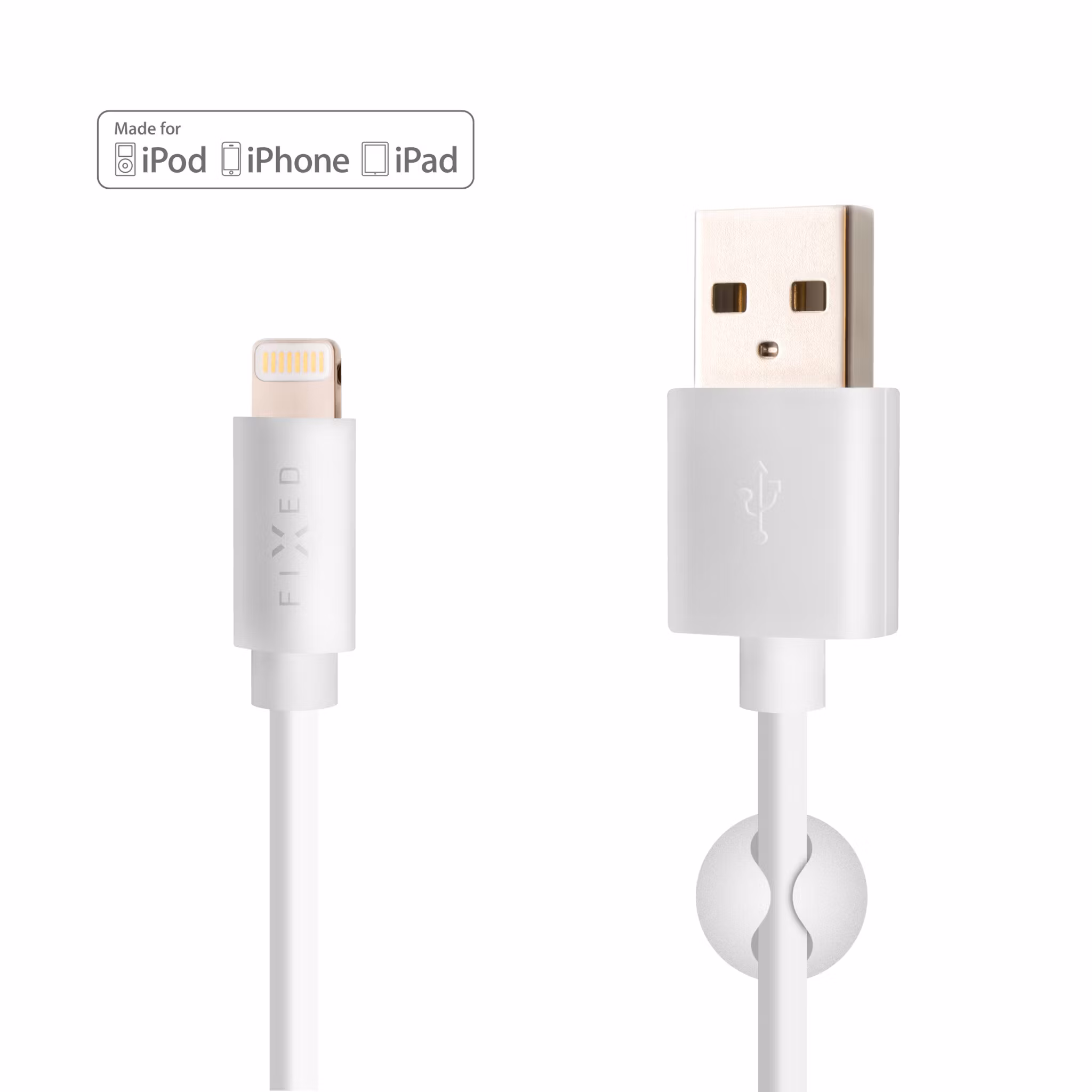 FIXED FIXED USB-A till Lightning MFI kabel 2m Vit