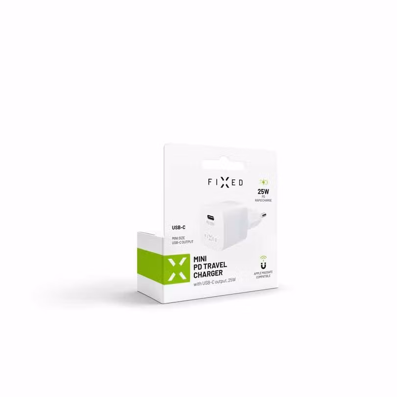FIXED Super Snabb Mini Hemladdare USB-C PD 25W Vit