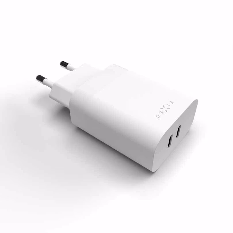 FIXED Super Snabb Hemladdare 2xUSB-C PD 3.0 35W Vit