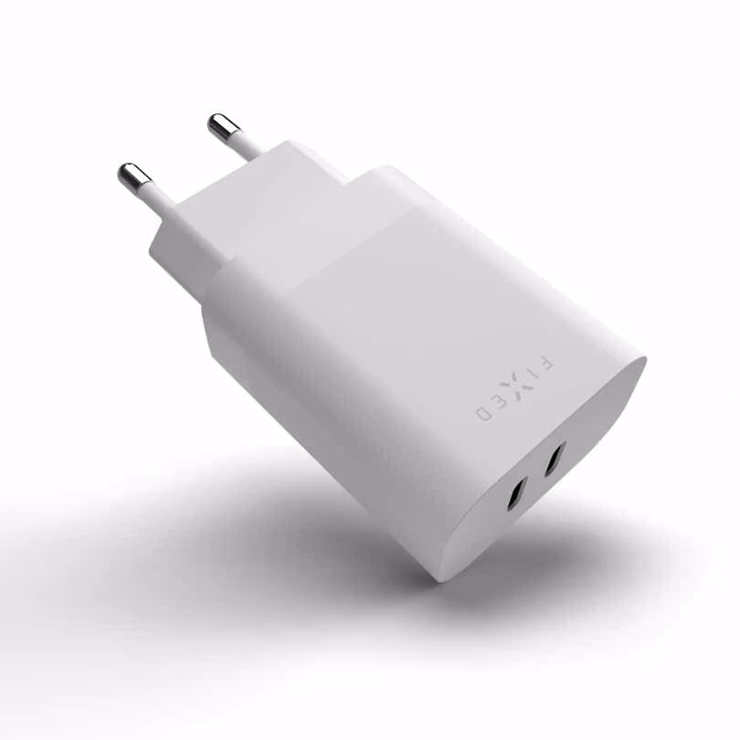 FIXED Super Snabb Hemladdare 2xUSB-C PD 3.0 35W Vit