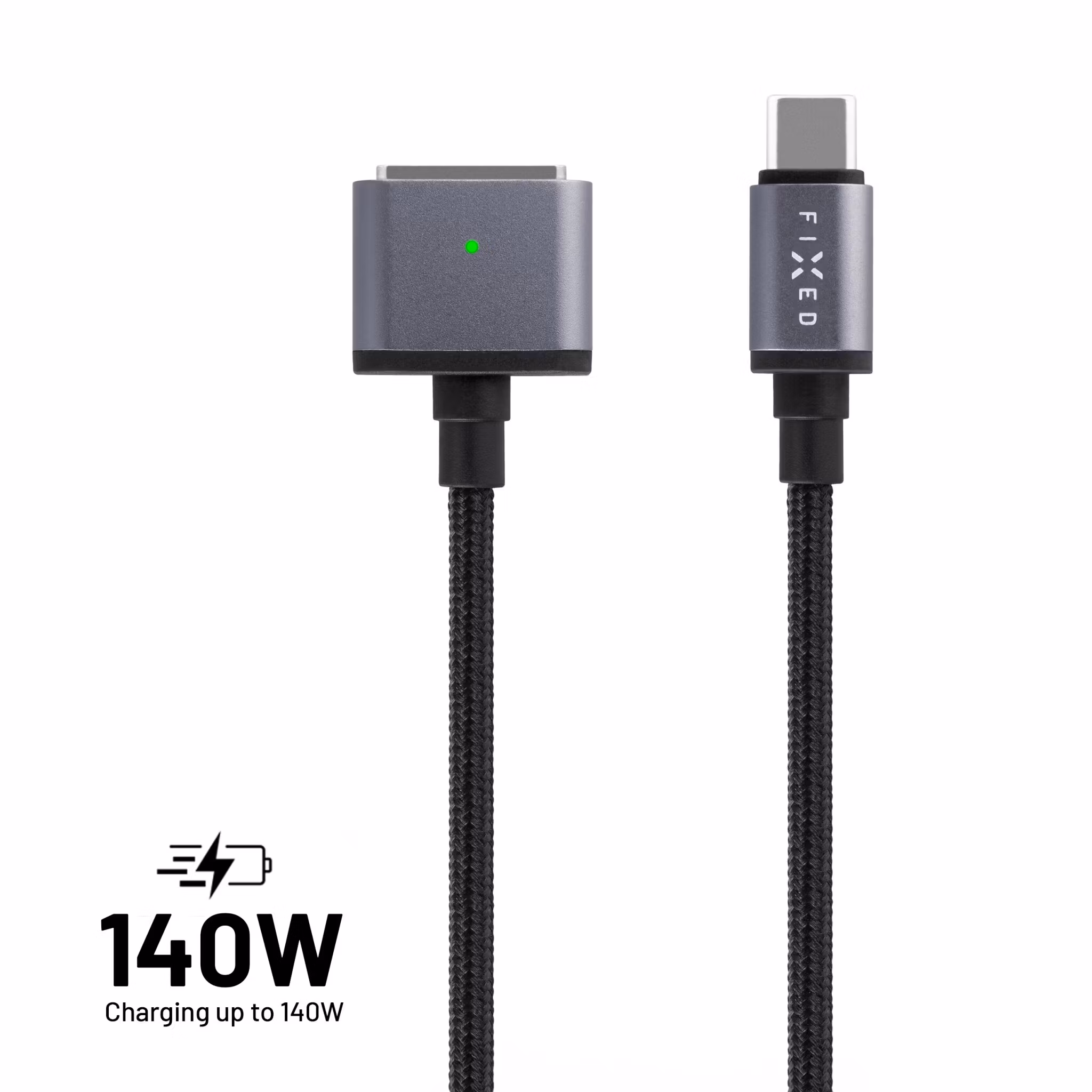 FIXED MacBook MagSafe 3 140W USB-C kabel 2m Svart