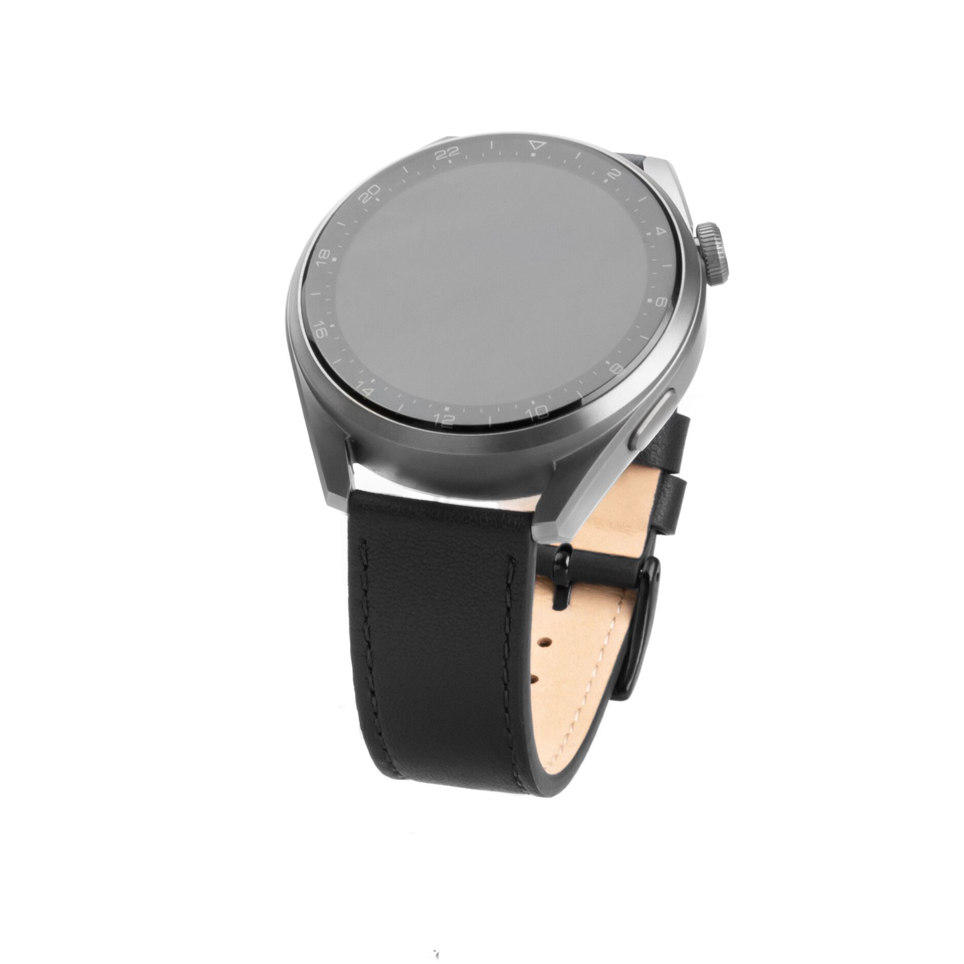 FIXED Äkta läderrem för Smartwatch Universal 20 mm Svart