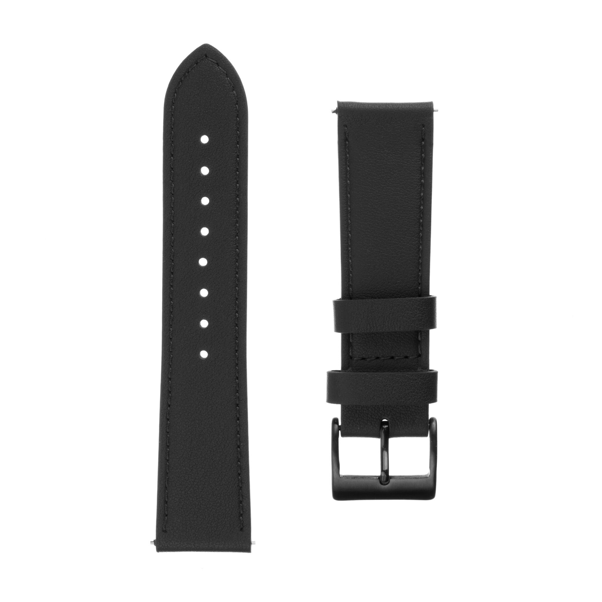 FIXED Äkta läderrem för Smartwatch Universal 20 mm Svart