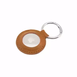 FIXED Nyckelringsfodral i äkta läder för AirTag Brun