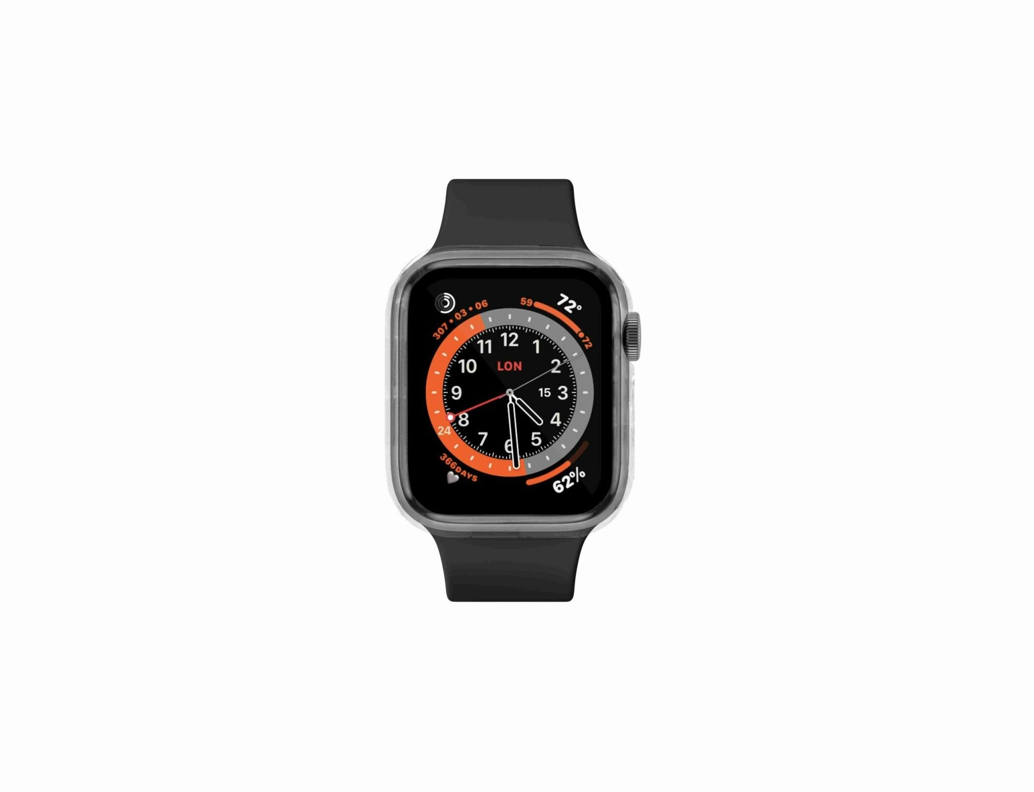 FIXED PURE Skyddsfodral och glas för Apple Watch 44 mm
